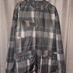 Empyre Black and Gray Plaid Snowboard   Jacket